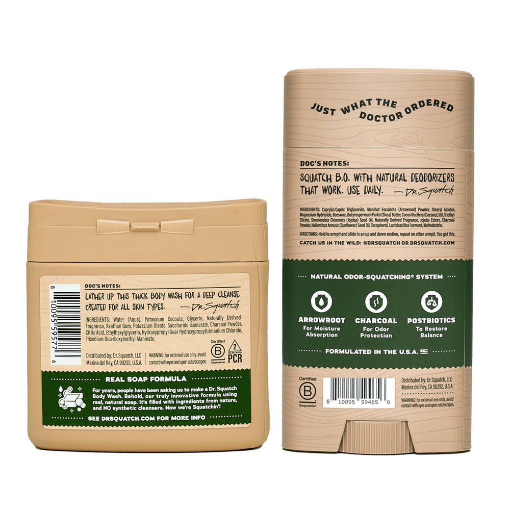 Pine Tar body wash poured with rich lather for a daily invigorating shower.