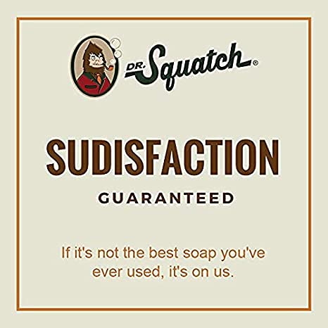Dr. Squatch Pine Tar Shampoo bottle on shelf signals a masculine grooming ritual.