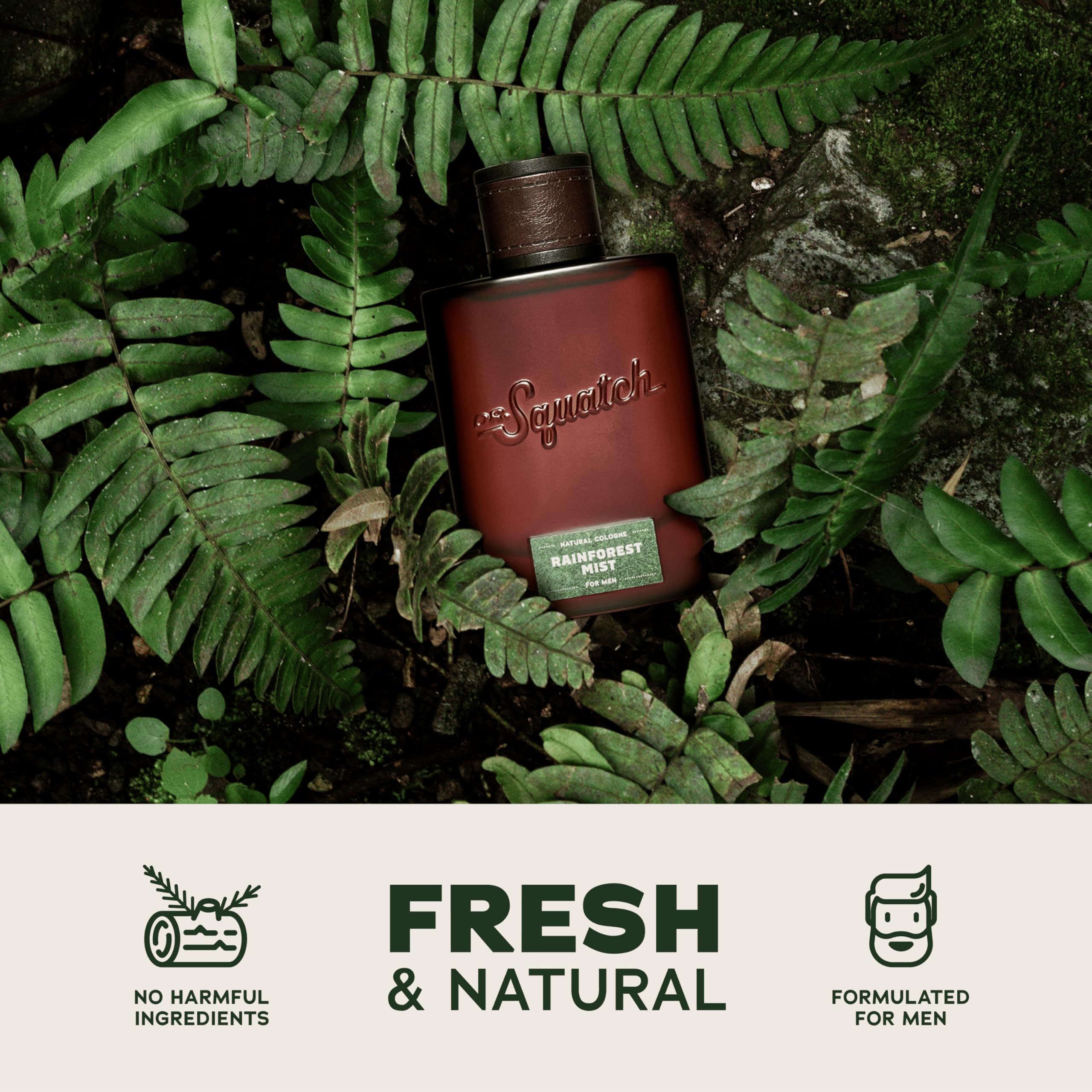 Cap and bottle of Rainforest Mist emphasize premium design