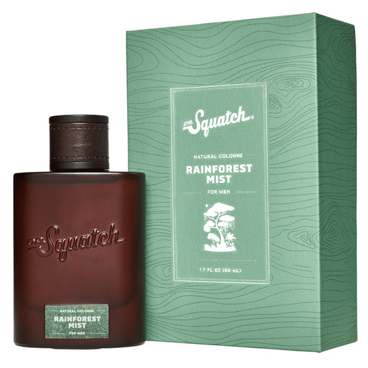 Dr. Squatch Rainforest Mist bottle for all-day, lasting scent