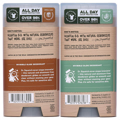 Dr. Squatch sensitive-skin friendly logo close-up suggests non-irritating protection.