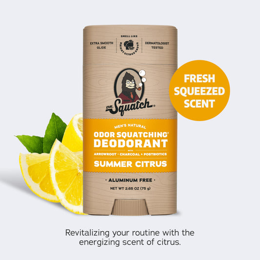 Dr. Squatch Summer Citrus deodorant for all-day freshness and confidence