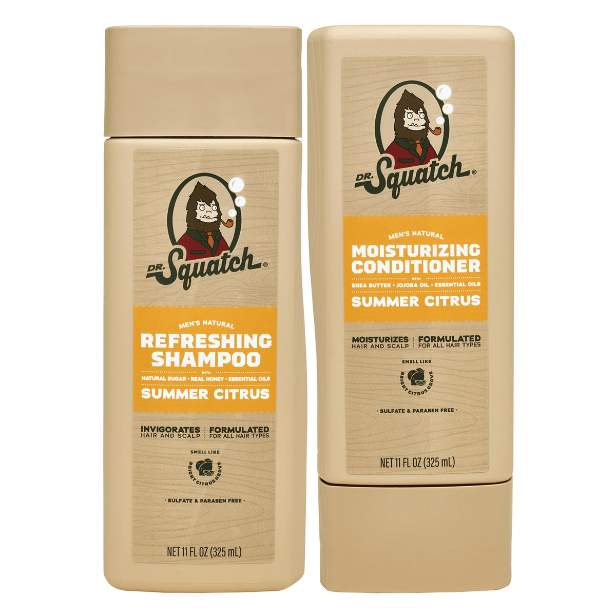 Dr. Squatch Summer Citrus shampoo bottle with invigorating scent for daily wash