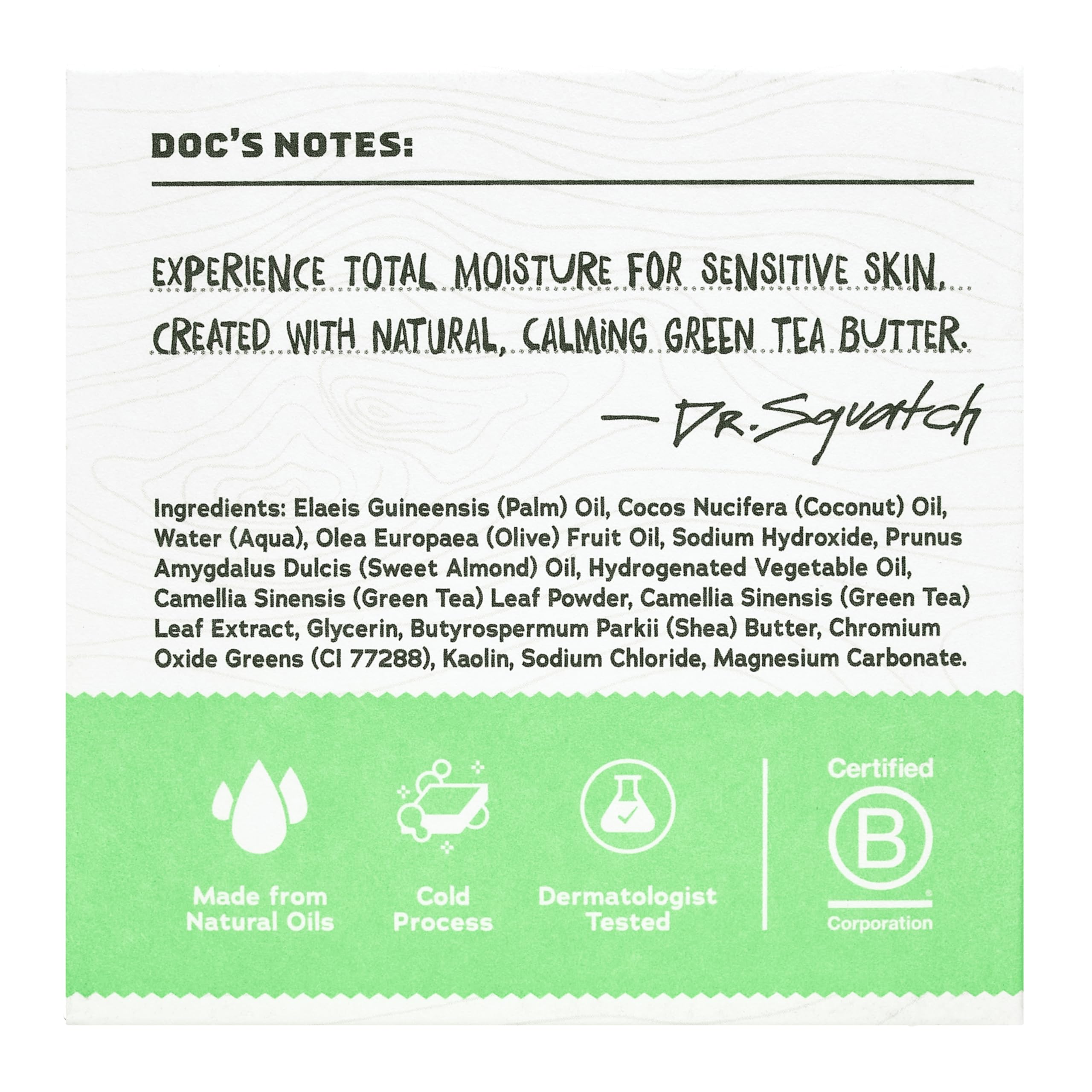 Dr. Squatch Total Moisture bar soap lather demonstrates a moisturizing routine for sensitive skin.