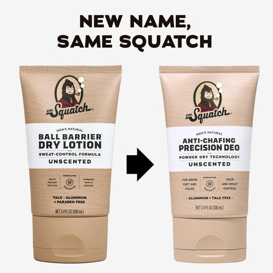 Dr. Squatch Whole Body Deodorant application shows lotion-like texture for easy coverage.