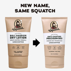 Dr. Squatch Whole Body Deodorant application shows lotion-like texture for easy coverage.