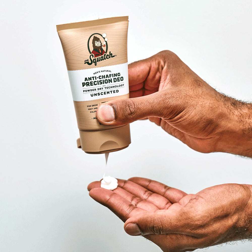Dr. Squatch Whole Body Deodorant dermatologist-tested badge supports skin-friendly use.