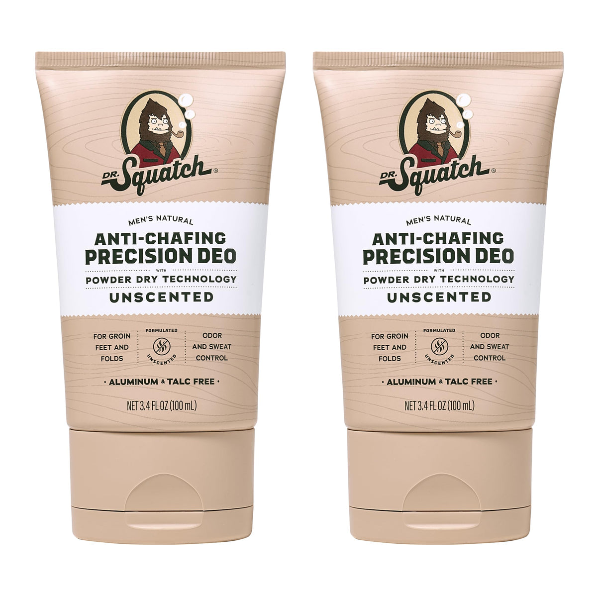 Dr. Squatch Whole Body Deodorant unscented bottle for quick-drying, everyday odor control.