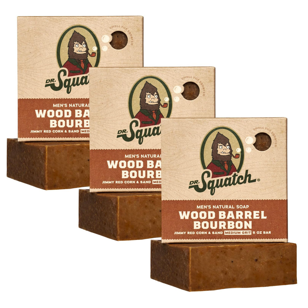 Dr. Squatch Wood Barrel Bourbon soap bar for rugged daily showers