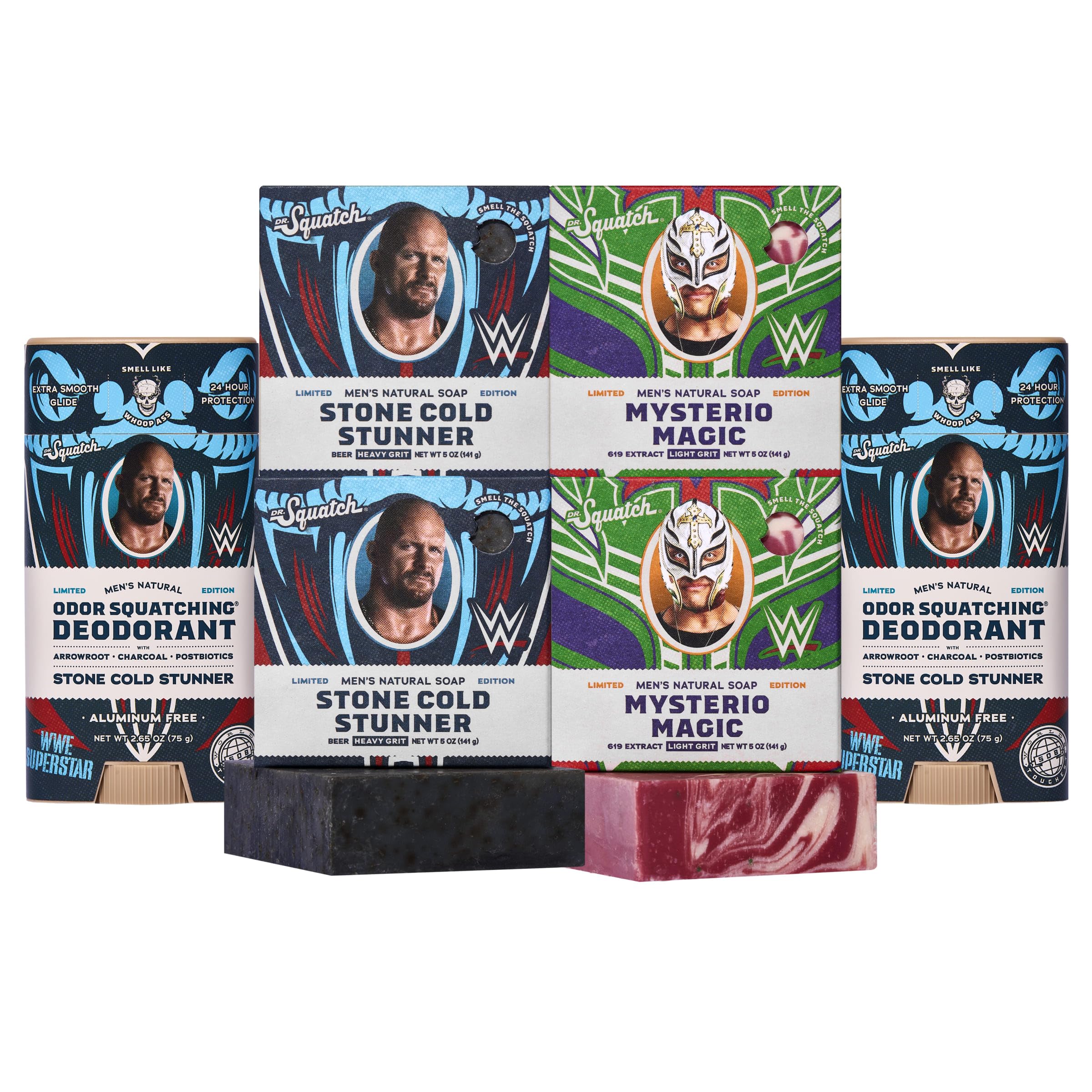 Dr. Squatch WWE Collection Stone Cold Stunner soap bar with invigorating beer and cedarwood notes