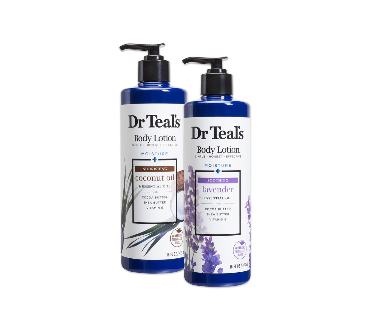Dr Teal's Coconut and Lavender body lotion bottle provides quick-absorbing moisture for softer skin.