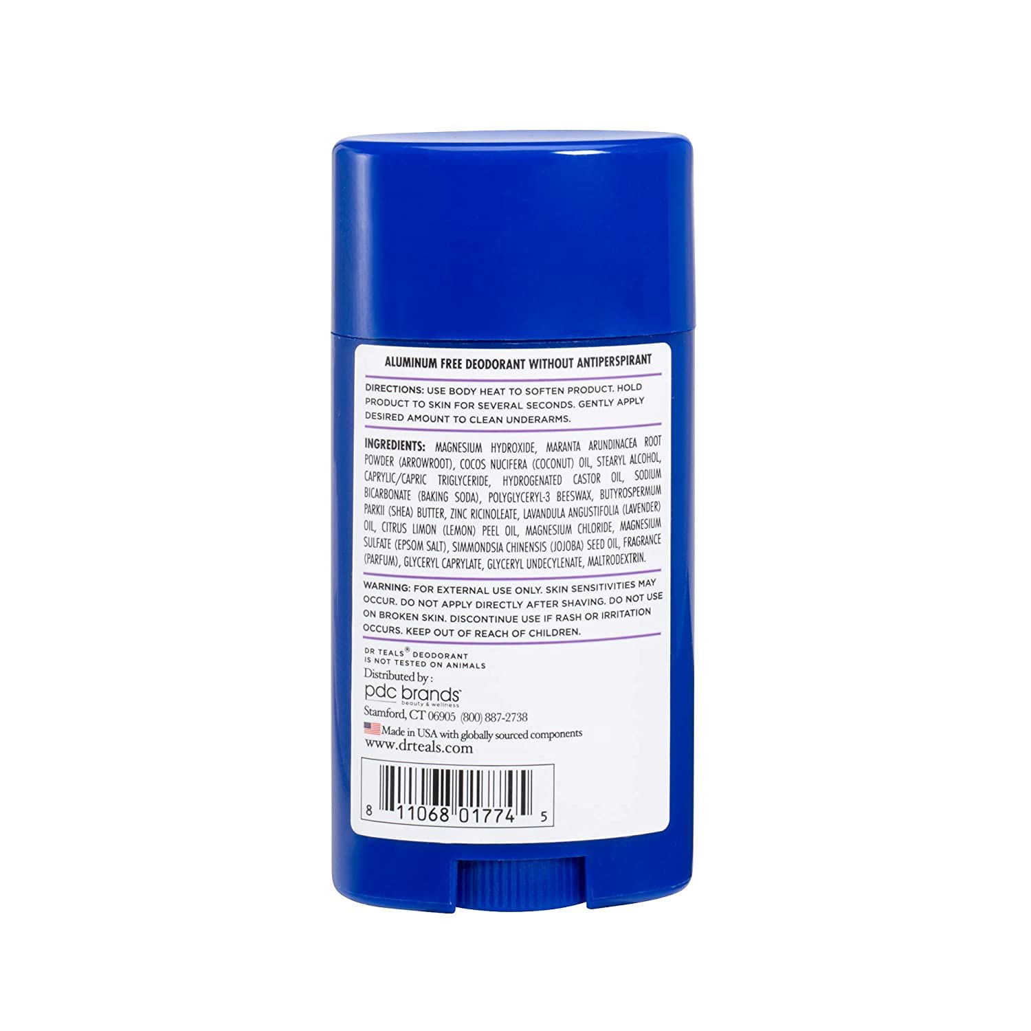 Dr Teal's deodorant application image showing quick daily use.