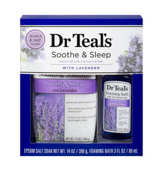Dr Teal's Epsom salt sampler bag for soothing muscles and a calm evening soak at home.
