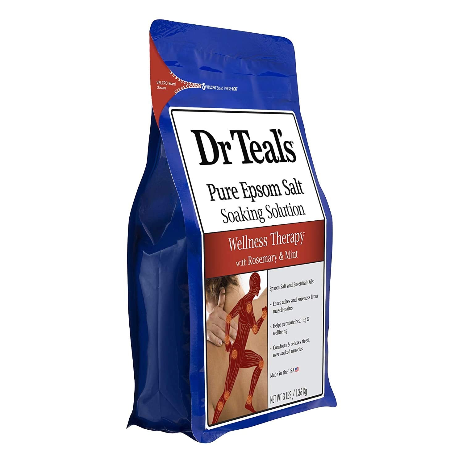 Direct application on minor aches with a washcloth using Dr Teal's Epsom Salt.