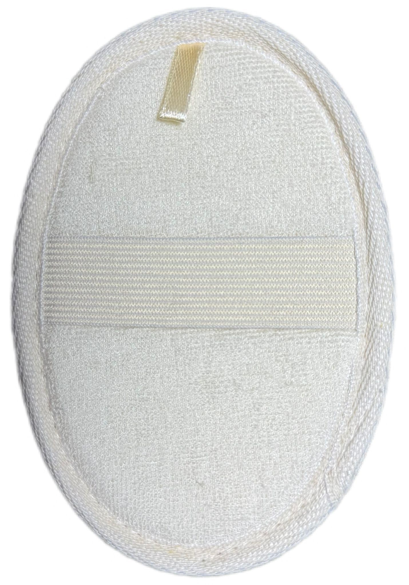 Exfoliating pad close-up for gentle cleansing after a bath.