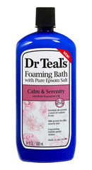 Dr. Teal's foaming bath with rose oil creates long-lasting bubbles for gentle cleansing.