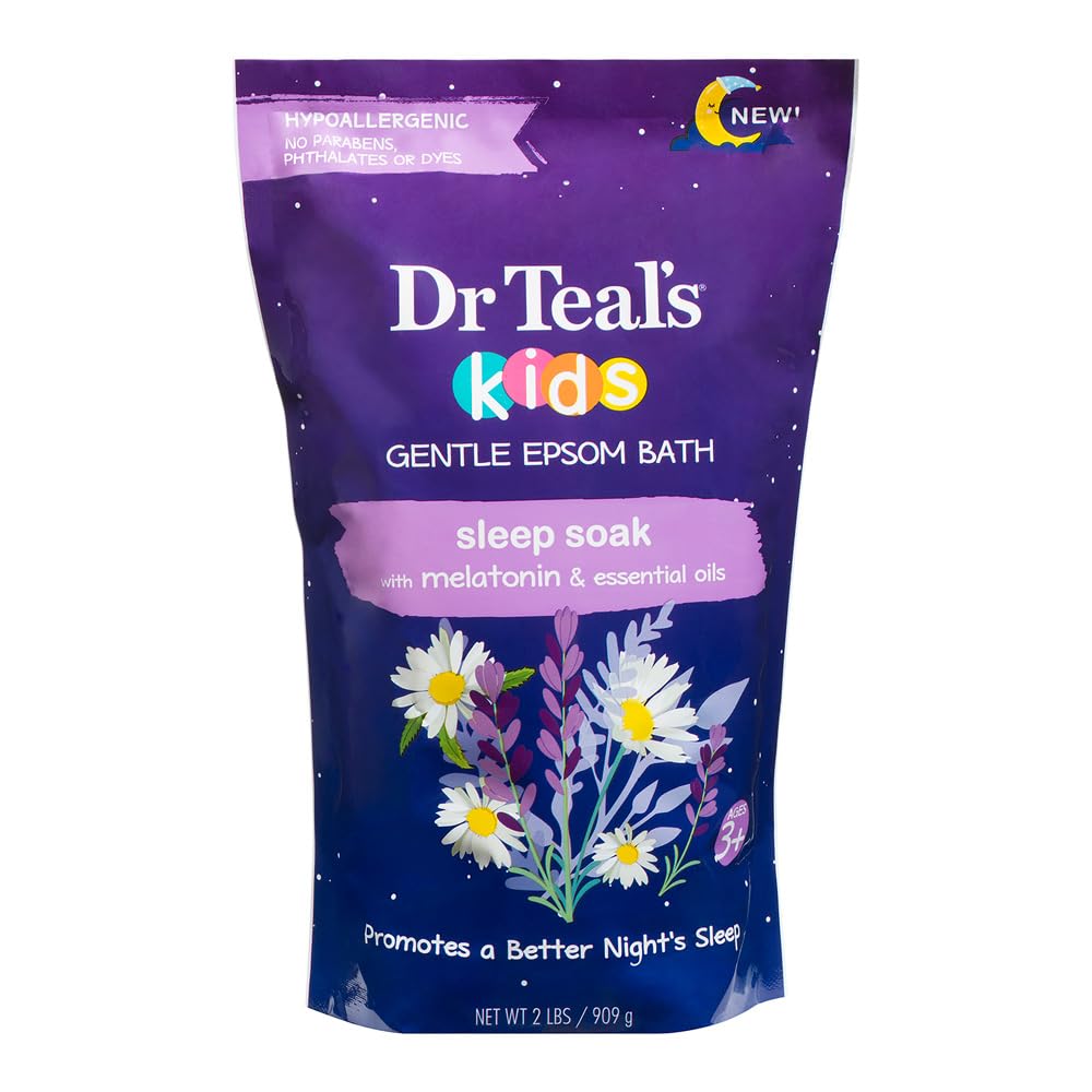 Dr Teal's Kids Gentle Epsom Bath Melatonin bottle—calming soak for kids