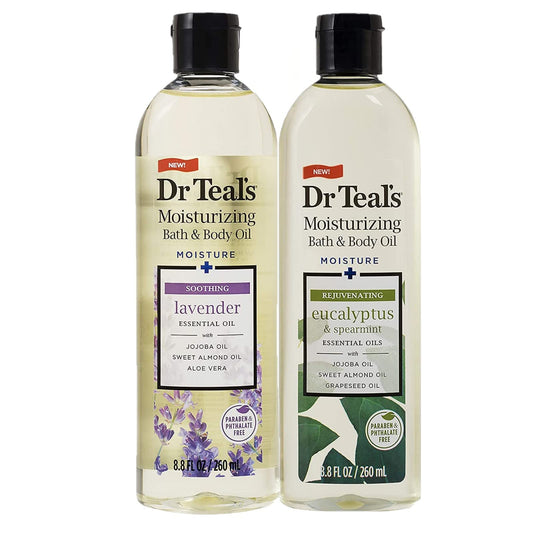 Dr Teal's Lavender Bath Oil bottle, 8.8oz, promotes a calming nightly routine.