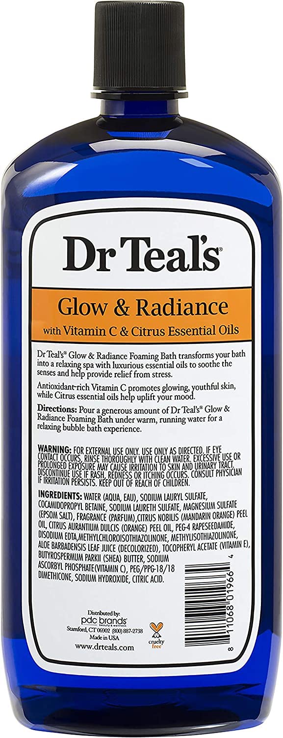Relaxing bathroom scene with Dr Teal's foaming bath ambiance