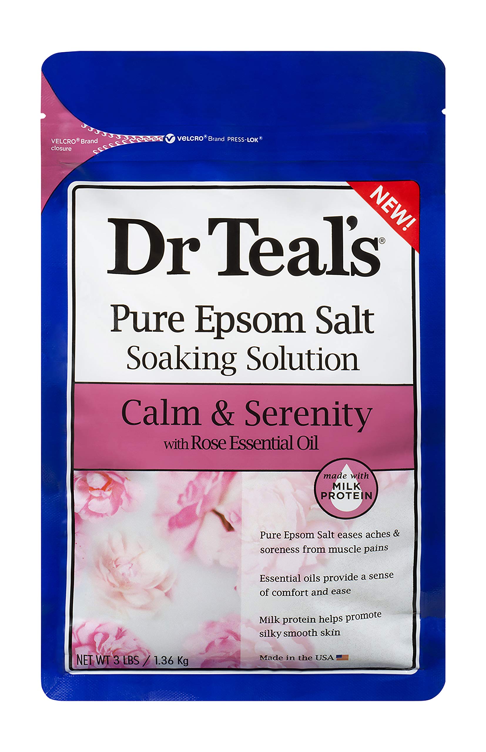 Dr. Teal's rose aroma fills the tub for a calming experience.