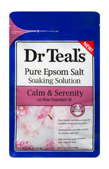 Dr. Teal's rose aroma fills the tub for a calming experience.