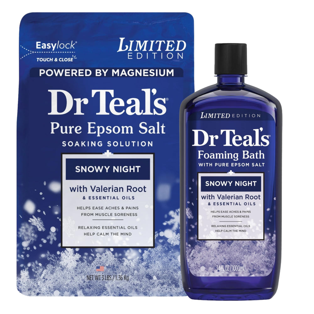 Dr Teal's Snowy Night Epsom salt 3 lb for relaxing muscles and calming evenings