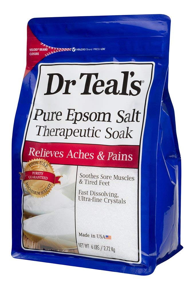 Pour two cups of Dr Teal's soak into a warm bath for soothing relaxation