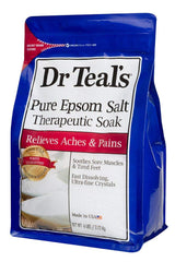 Pour two cups of Dr Teal's soak into a warm bath for soothing relaxation
