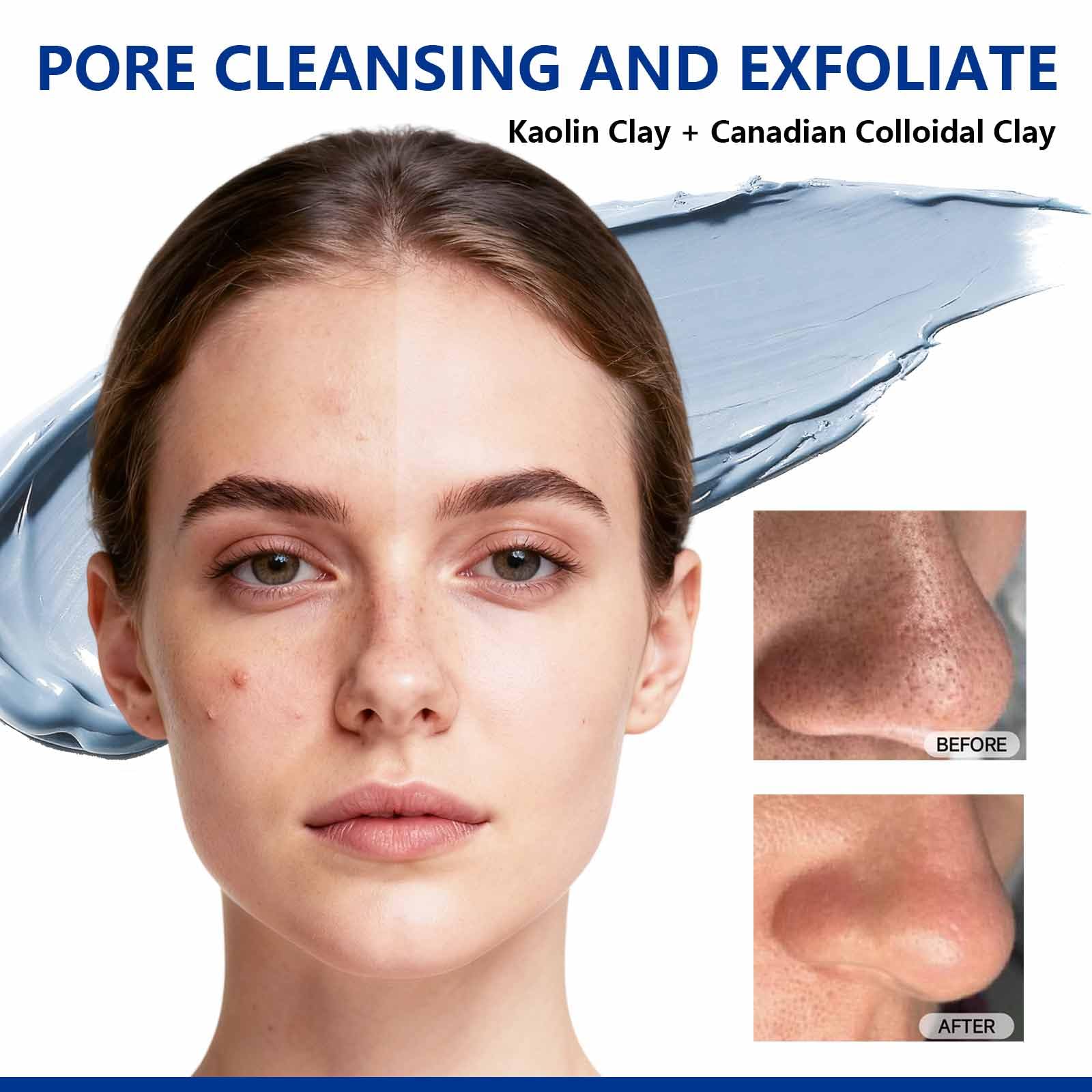 Dr Vincent Blue Clay Mask application demonstrates easy, even coverage for a spa-like routine.