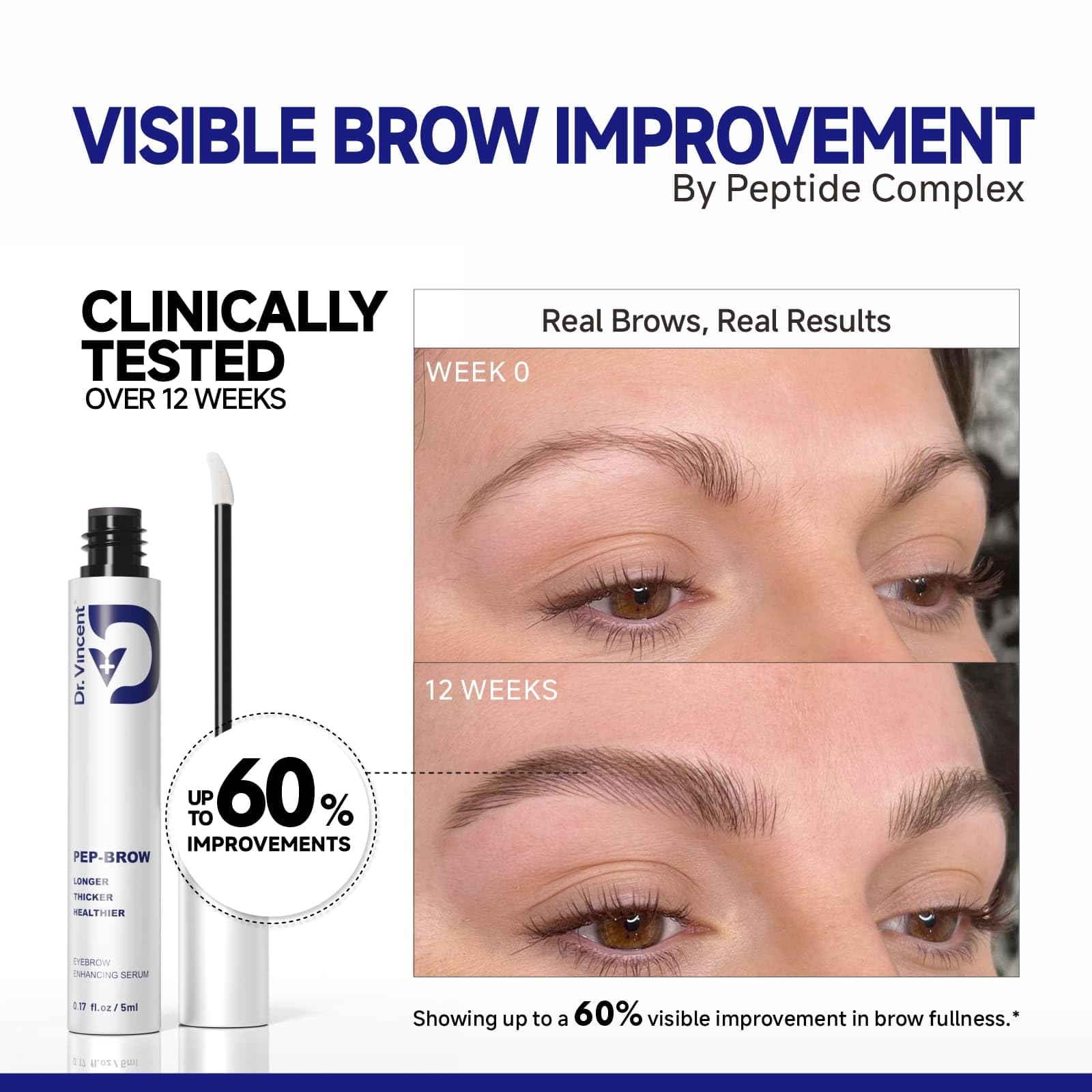 Dr Vincent serum applicator tip ready for precise brow application