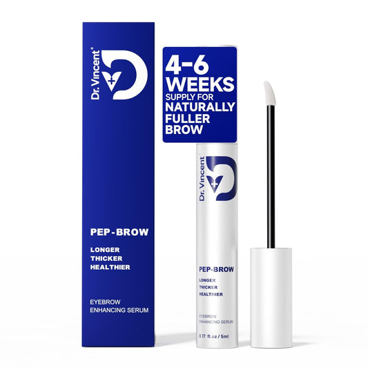 Dr Vincent eyebrow growth serum bottle with applicator for fuller brows