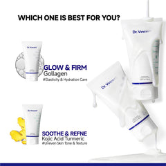 Kojic-acid detail on Dr Vincent Glass Glow Night Wrap mask with brightening cues.