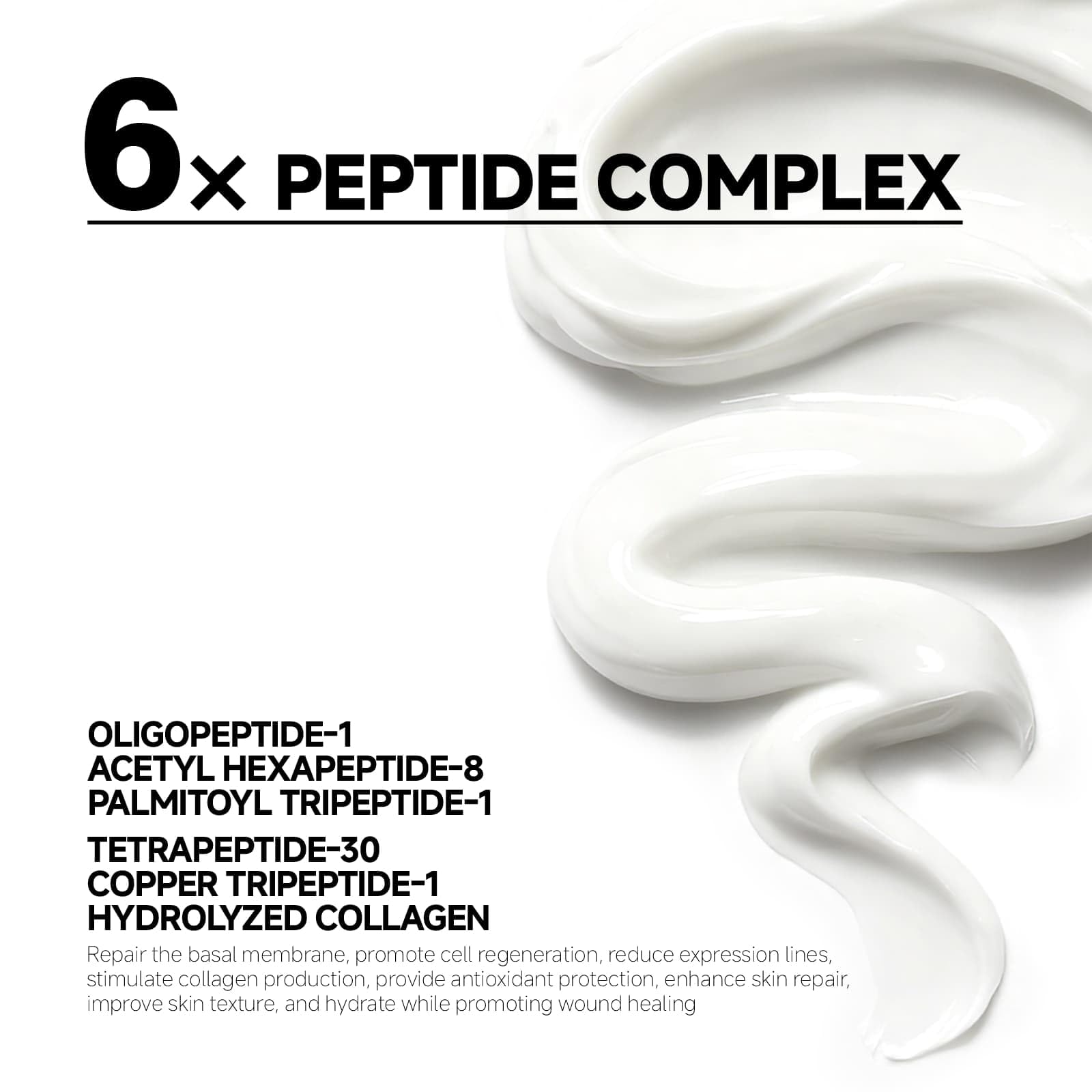 Triple-peptide renewal concept indicating potential wrinkle smoothing