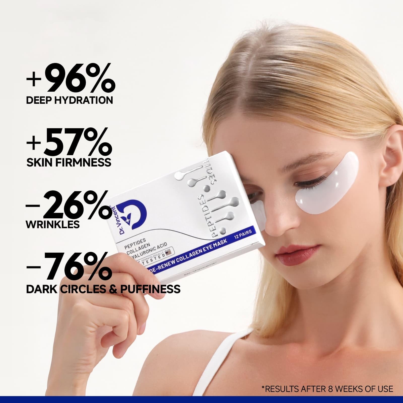 Dr Vincent Peptide Under Eye Patches crystal collagen absorption accelerates serum uptake