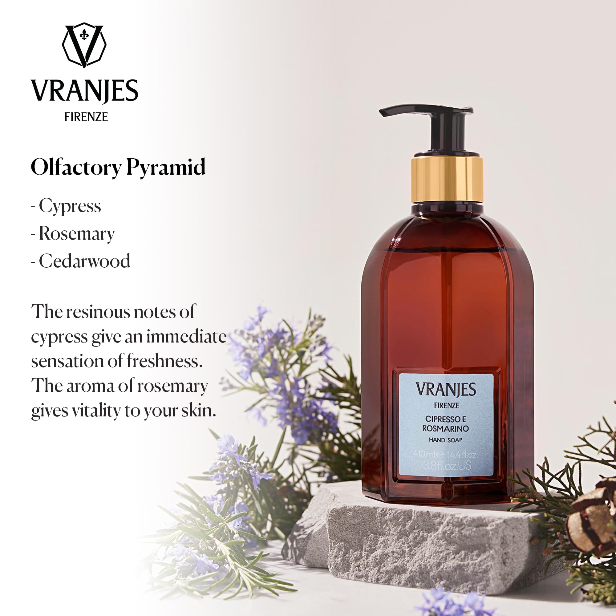 Foam close-up shows creamy airy lather from Dr. Vranjes hand soap.