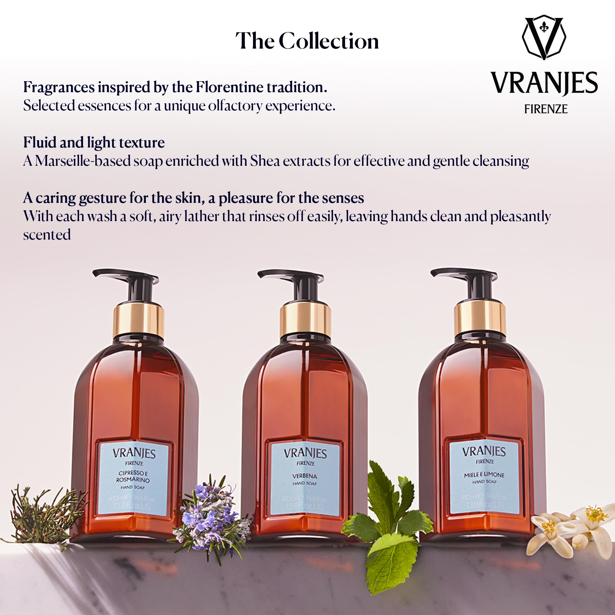 Dr. Vranjes Cypress & Rosemary label highlights Italian craftsmanship and luxury.