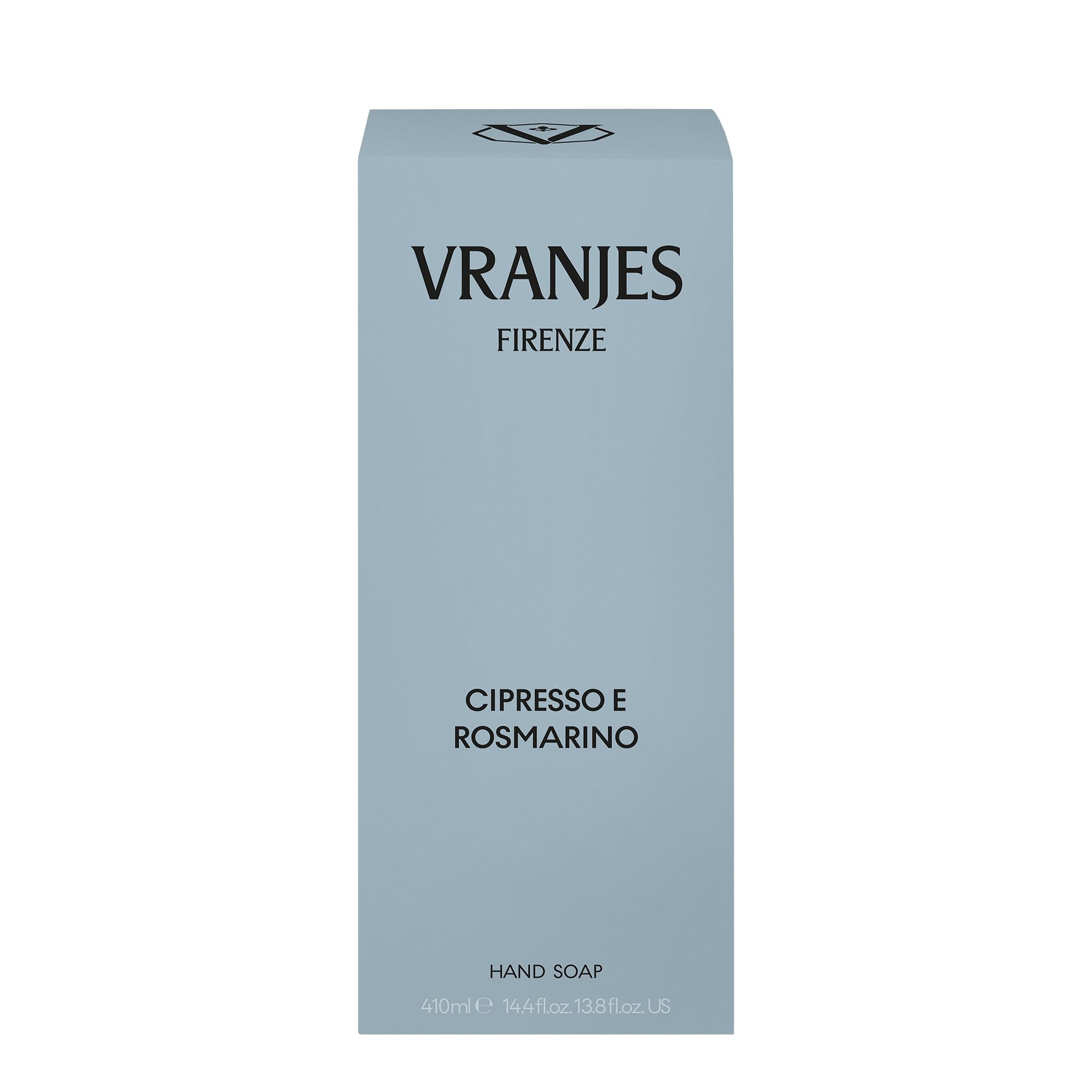 Italian-made Dr. Vranjes hand soap packaging signals premium care.