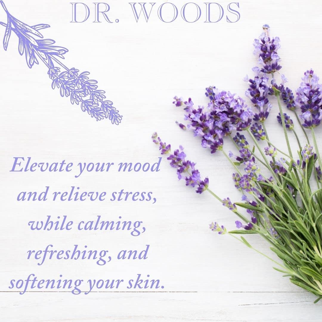 Dr. Woods Lavender Castile Soap lather in hands for easy cleansing.