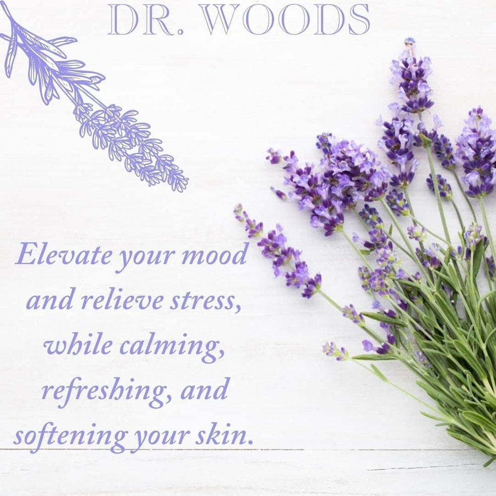 Dr. Woods Lavender Castile Soap lather in hands for easy cleansing.