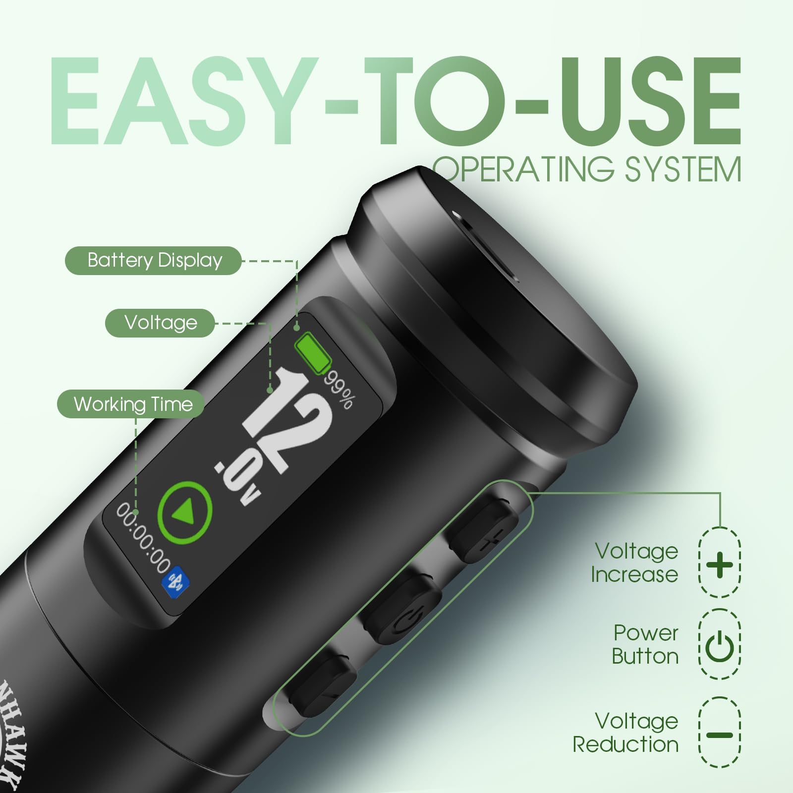 Dragonhawk A1 Pro 2000mAh battery, longer practice sessions without frequent recharges.