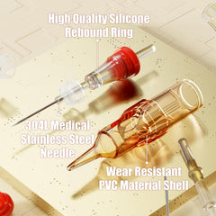 Dragonhawk Pro razor-sharp steel needles deliver crisp lines for clean artwork