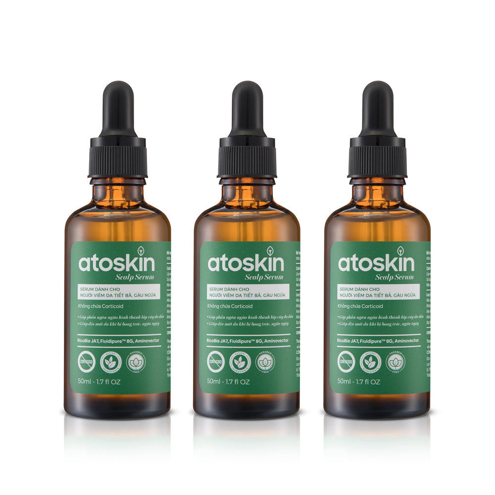 dratoskin scalp serum bottle showcases the 3-pack with a refreshing scalp sensation.