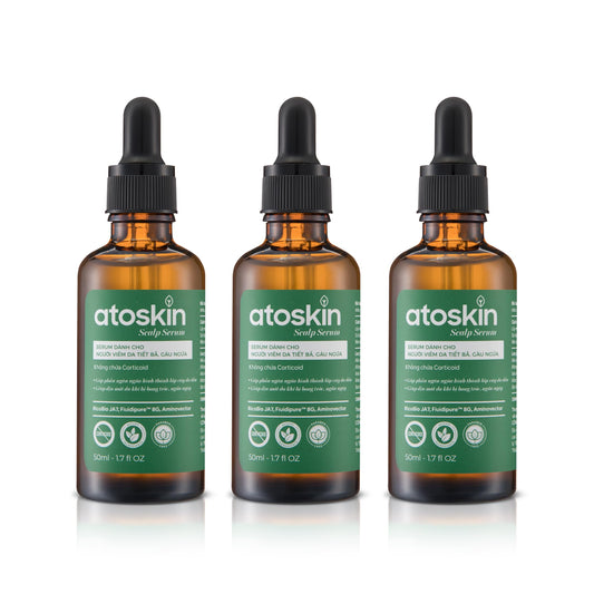 dratoskin scalp serum bottle showcases the 3-pack with a refreshing scalp sensation.