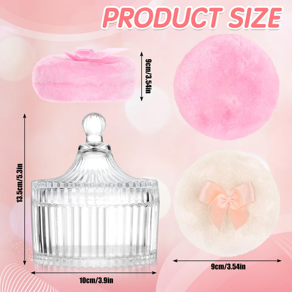 Draupnir glass powder container shown for secure vanity storage