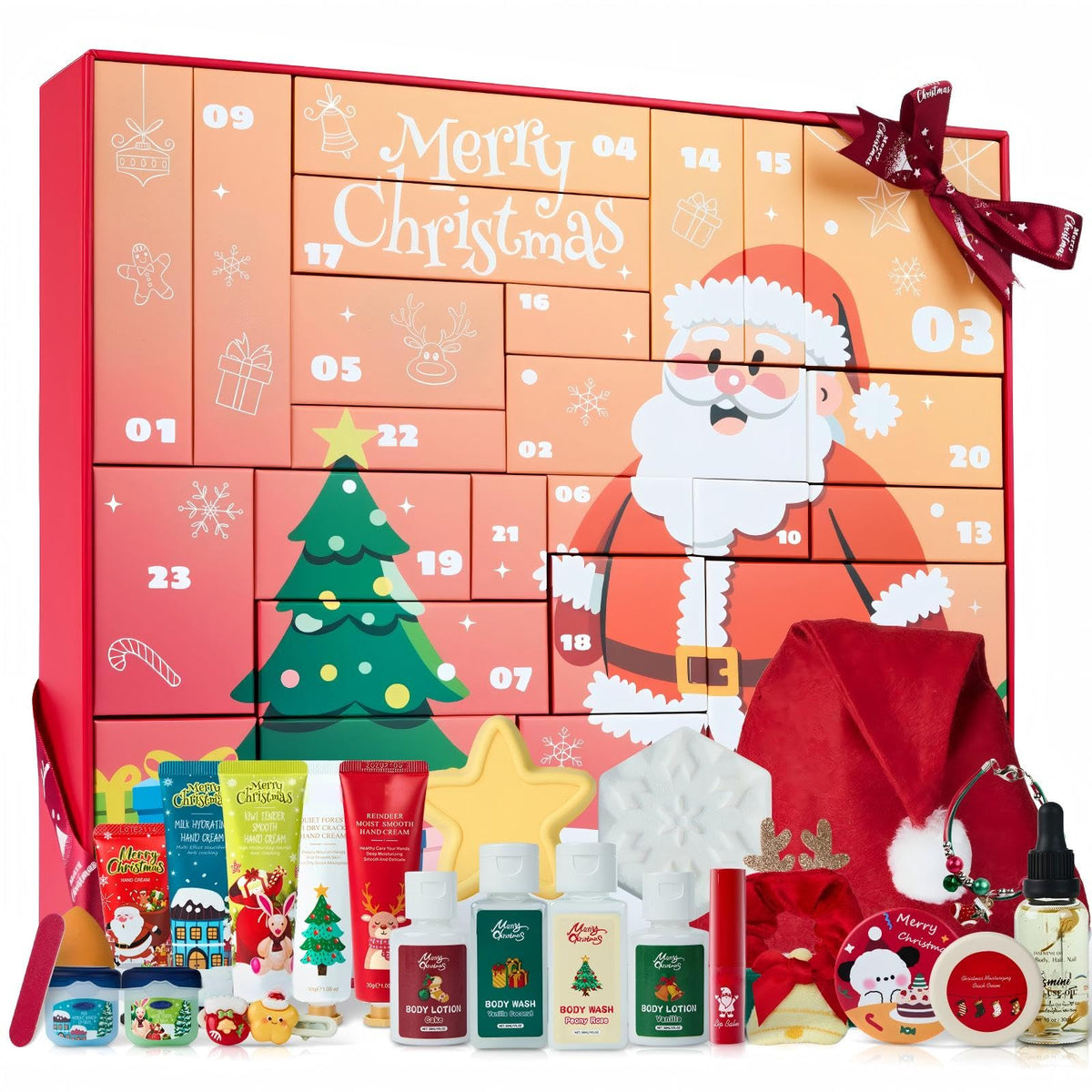 Drawfar Beauty Advent Calendar box with 24 skincare surprises for festive self-care.