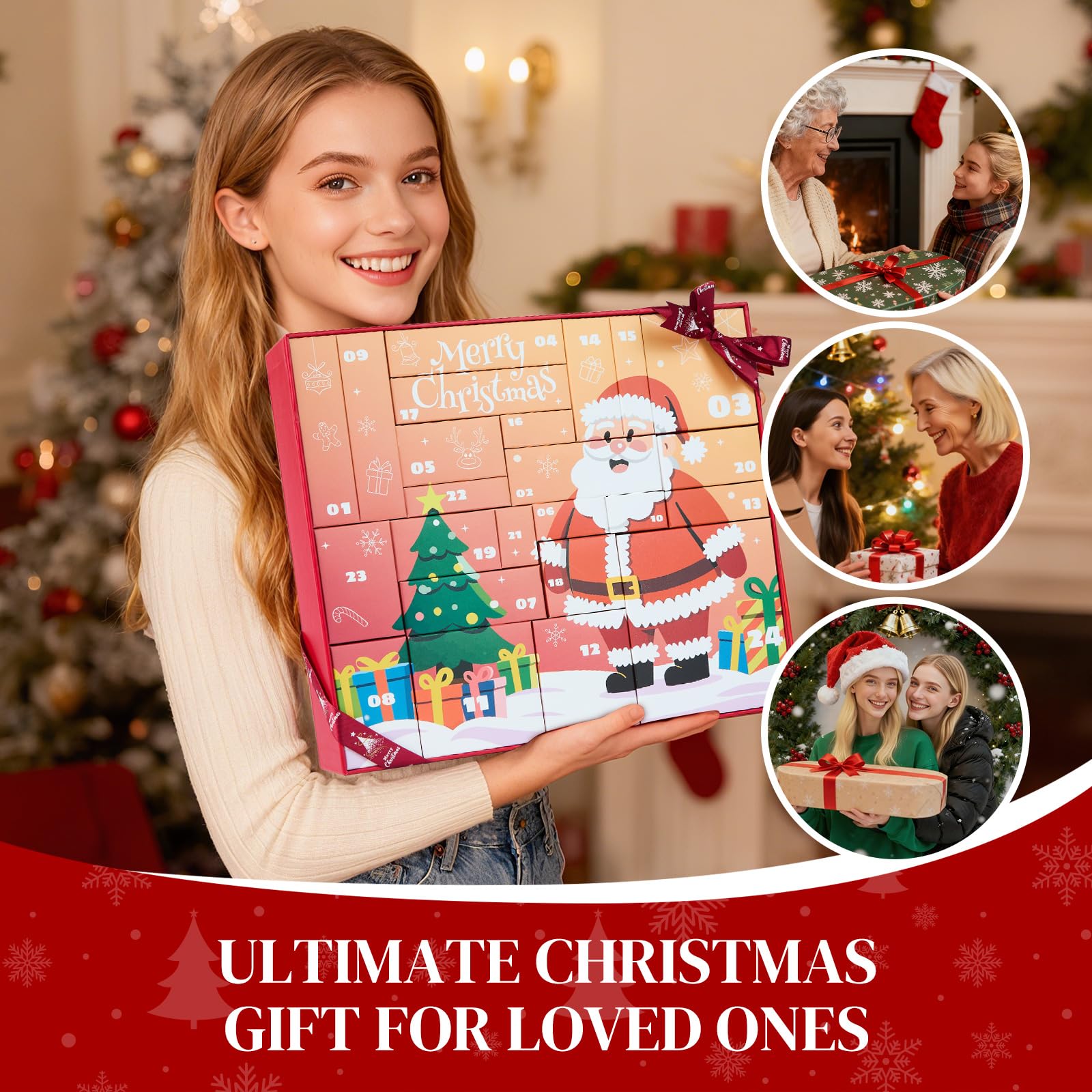Drawfar Christmas hat and mirror gift set for festive self-care.