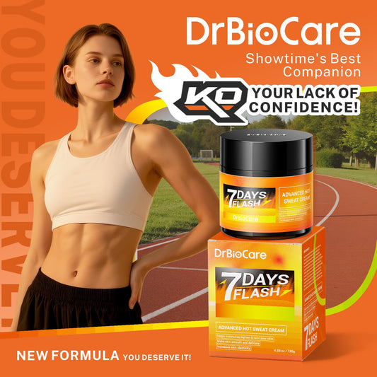DrBioCare Hot Sweat Cream applied to the arm for firmer, toned skin.