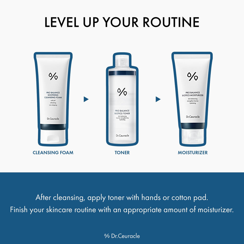 Dr.Ceuracle Pro Balance toner bottle highlighting hydrating, pH-balanced skin conditioning