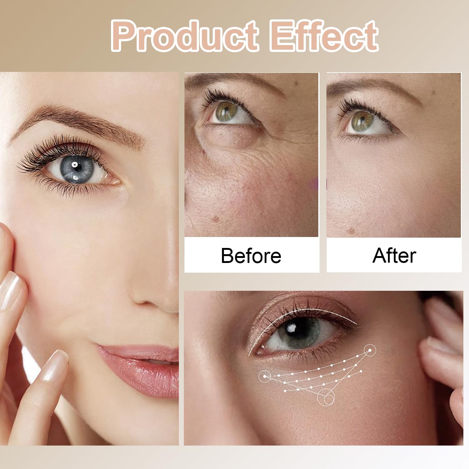 Close-up of DreamCatching Perfection Eye Tightener bottle highlighting travel-friendly size.