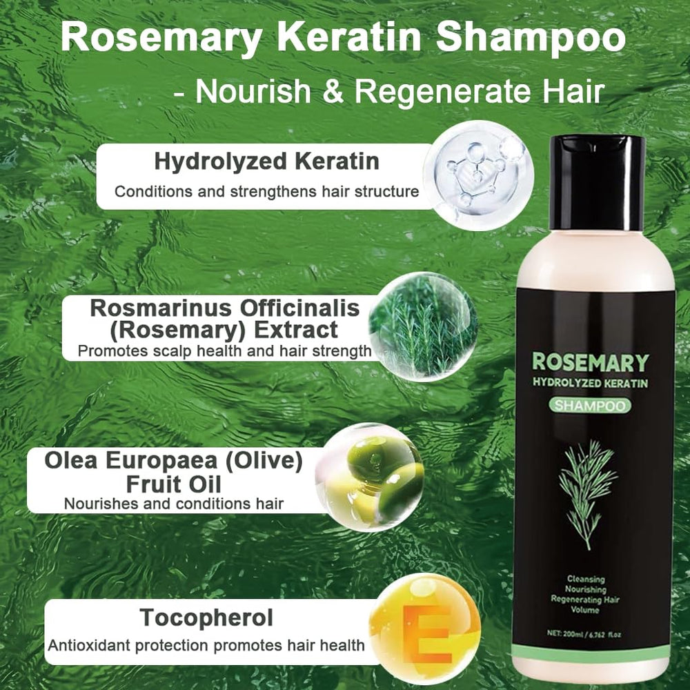 DreamCatching Rosemary Shampoo scalp care close-up showing soothing nourishment.